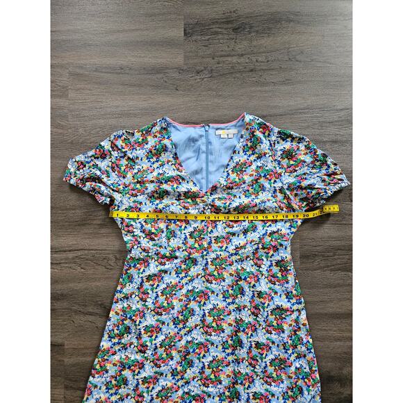 Boden Hazy Blue Ditsy Field Floral Tessa Midi Dress Size 10R - Picture 13 of 16